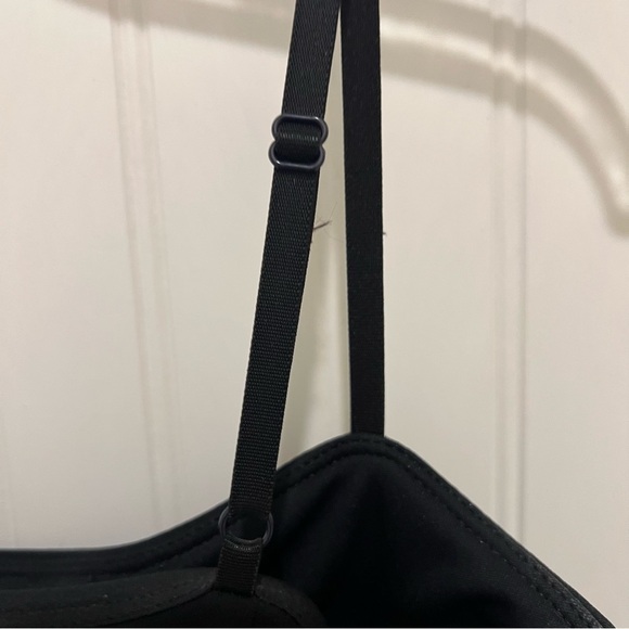 BCBGMaxAzria Black Dress with Blue Floral Embroidery Mermaid Y2K Built in Bra - Picture 4 of 7